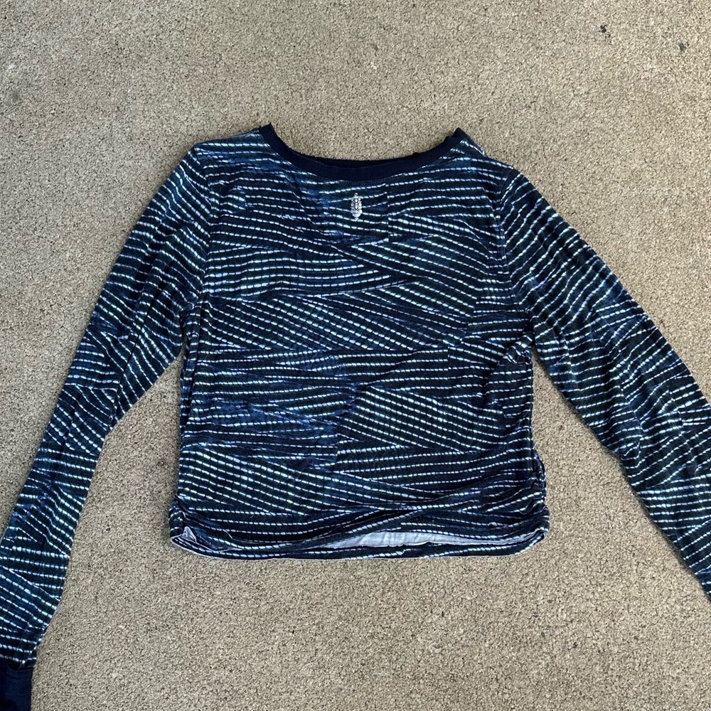 Free People Movement Best Life Layering Tee Navy and white Size Medium